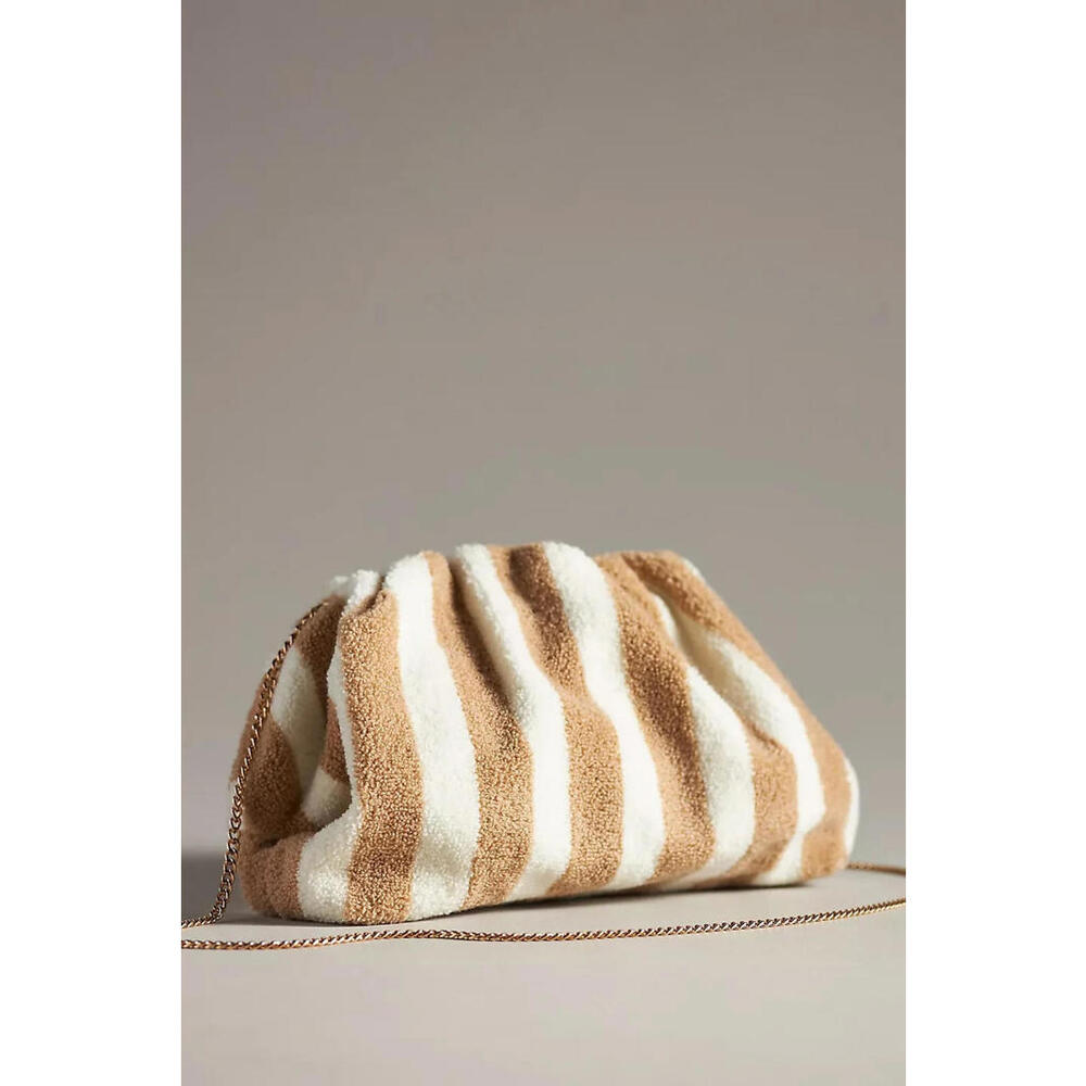 Anthropologie Tan and Cream Striped Bag